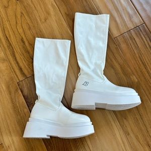 White Platform Gogo Boots